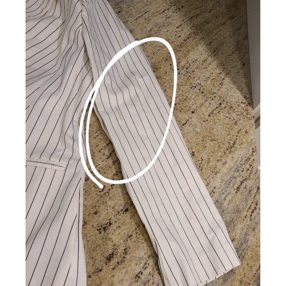 New! Lane Bryant Laney Wide Leg Crop Pants sz 14 White Pinstripes & Blazer Sz 18 - Picture 11 of 16